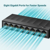 SWITCH TP-LINK LS1008G 8 PUERTOS RJ45 101001000 NEGOCIACIN AUTOMATICA CARCASA DE PLSTICO GREEN TECH PARA AHORRO DE ENERGA