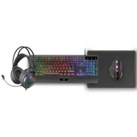Pack Gaming Mars Gaming MCP124PROES/ Teclado + Ratón Óptico + Auriculares + Alfombrilla