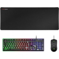 Pack Gaming Mars Gaming MCPX Teclado H-MECH  + Ratón Óptico + Alfombrilla Preto