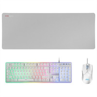 Pack Gaming Mars Gaming MCPX Teclado H-MECH  + Ratón Óptico + Alfombrilla branco