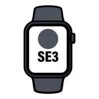 Apple Watch SE3/ GPS/ 44mm/ Caja de Aluminio Medianoche/ Correa Deportiva Negra M/L