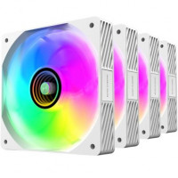 Pack 4 Ventiladores Mars Gaming MF-SI4KIT/ 12cm + HUB + Mando a Distancia/ ARGB/ Blancos
