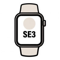 Apple Watch SE3/ GPS/ 44mm/ Caja de Aluminio Blanco Estrella/ Correa Deportiva Arena S/M