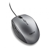 NGS WIRED ERGO SILENT MOUSE + USB TYPE C ADAP GRAY