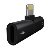 Splitter carroga y Música Myway Lightning Macho - USB Macho Preto