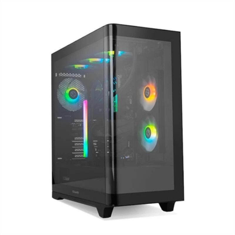 POWERPC.PT - NOX Semitorre HUMMER ETHER Cristal Curvo Negro