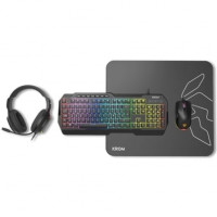 Pack Gaming Krom Kenta/ Teclado RGB + Ratón + Alfombrilla + Auriculares