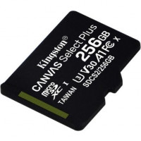 Placa MICROSD XC KINGSTON CANVAS SELECT PLUS 256GB CLASE 10 LECTURA 100MBS ESCRITURA 85MBS