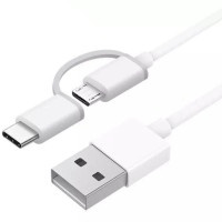 CABLE USB 2-EN-1 MICRO USB A TIPO C 100CM BLANCO