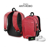 Mochila Subblim Urban Lock para Portátil  até 16 Puerto USB Antirrobo Vermelho