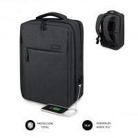 Mochila Subblim Traveller Airpadding Backpack para Portátil  até 15.6 Puerto USB Cinza 