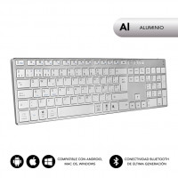 Teclado Inalámbrico por Bluetooth Subblim 3ADE300 Advance Extended/ Plata
