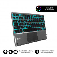 Teclado Compacto Inalámbrico por Bluetooth Subblim Touchpad Smart Blacklit Cinza 