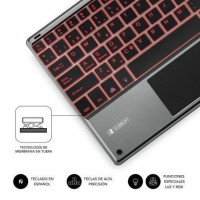 Teclado Compacto Inalámbrico por Bluetooth Subblim Touchpad Smart Blacklit Cinza 