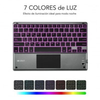 Teclado Compacto Inalámbrico por Bluetooth Subblim Touchpad Smart Blacklit Cinza 