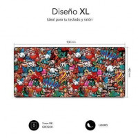 Alfombrilla Subblim 01PUW02 Graffiti XL 900 x 400 x 3 mm