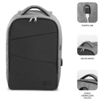 Mochila Subblim Secure V2 AP para Portátil  até 15.6 Puerto USB Antirrobo Cinza 