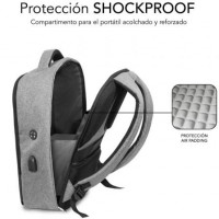 Mochila Subblim Secure V2 AP para Portátil  até 15.6 Puerto USB Antirrobo Cinza 