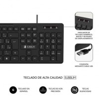 Teclado Subblim Business Slim Silencioso Negro
