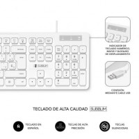 Teclado Subblim Business Slim Silencioso/ Blanco