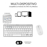 Teclado y Ratón Inalámbrico por Bluetooth Subblim OCO010 Combo Multidispositivo Compacto prata