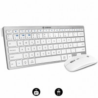 Teclado y Ratón Inalámbrico Subblim OCO015 Combo Multidispositivo Compacto PT/ Plata/ Portugués