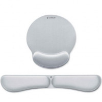 Pack de Reposamuñecas y Alfombrilla Ergonómica Subblim Ergo MemoryFlex/ Plateadas
