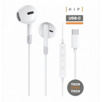 Auriculares Tech One Tech earTECH TEC1301/ con Micrófono/ USB Tipo-C/ Blancos