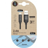 Cable USB 2.0 Tech One Tech TEC2002 USB Macho - Lightning Macho 1m Preto