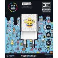 CARGADOR DOBLE TECH ONE TECH EMOJITECH SMILE 2.4A ALTO RENDIMIENTO TEC2502 CARGADOR DOBLE TECH ONE TECH EMOJITECH SMILE 2.4A ALTO RENDIMIENTO TEC2502