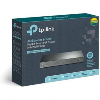 SWICHT 8 PUERTOS 10 - 100 - 1000 + 2 PTOS SPF POE 53W TP - LINK