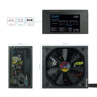 Fonte de alimentação Tooq TQAPOLO-750SP 750W Ventilador 14cm