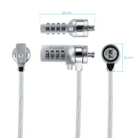 CABLE SEGURIDAD TOOQ CON COMBINACION CABLE SEGURIDAD TOOQ CON COMBINACION CANDADO NUMERICO 4 DIGITOS CABLE ACERO 1.5M TQCLKC0015