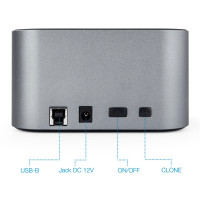 Tooq TQDS-805G Dock Station Doble Bahía HDD Cinza 