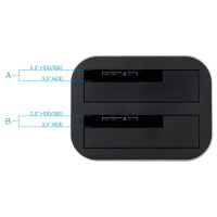 Tooq TQDS-805G Dock Station Doble Bahía HDD Cinza 