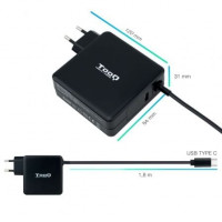 Cargador de Portátil TooQ TQLC-USBC90PD USB-C 90W Automático Voltaje 5-20V
