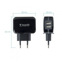 TooQ TQWC-1S02 carregador de pared 2 USB Preto