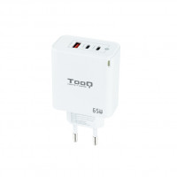 Tooq Cargador pared GAN 2USB-C/PD+USB-A/QC 65W