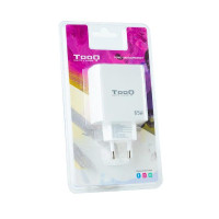 Tooq Cargador pared GAN 2USB-C/PD+USB-A/QC 65W