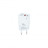 Tooq Cargador pared GAN USB-C/PD+USB-A/QC 30W