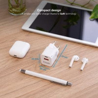 Tooq Cargador pared GAN USB-C/PD+USB-A/QC 30W