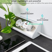 Tooq Cargador pared USB-C/PD+USB-A/QC 20W