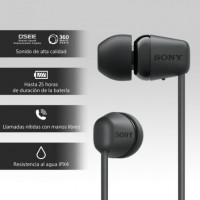 Auriculares Inalámbrico Intrauditivos Sony WI-C100/ con Micrófono/ Bluetooth/ Negros